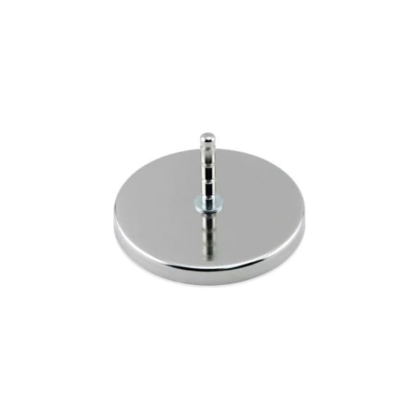Master Magnetics Ceramic Hang-It Magnet RB100POST with Attached Grooved Post 200 Lbs. Pull Chrome - Pkg Qty 12